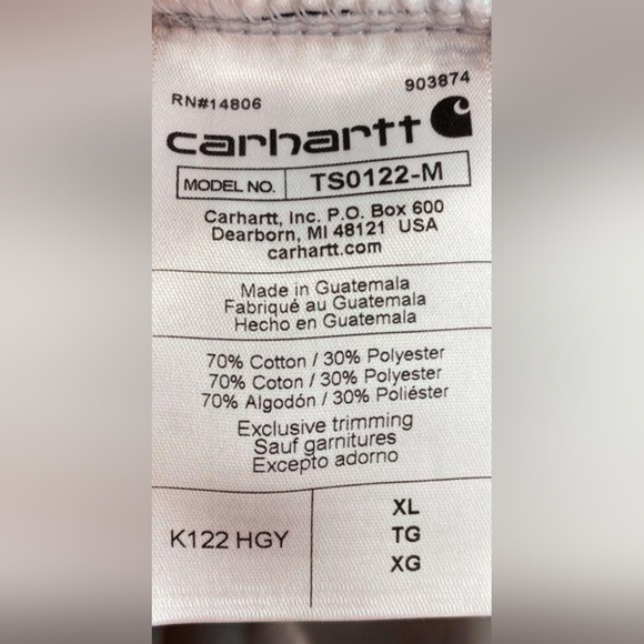 Carhartt Midweight Hooded Zip-Front Sweatshirt Size XL NWOT MSRP $74.99 - Picture 7 of 7